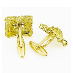 Vintage Diamond Cufflinks in 18K Yellow Gold - 11 Grams