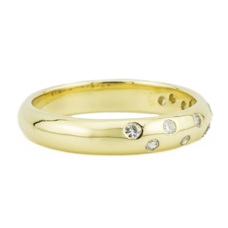 0.18ctw Round Brilliant Diamond Accented Wedding Band Ring in 18K Yellow Gold - Size 6