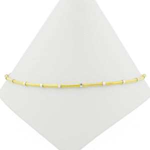 2mm Wide Gold Fancy Snake Link 10" Anklet in 14K Two-Tone Gold - 6.4 Grams