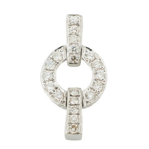 0.20ctw Diamond Accented Pendant and 14.5"/13" Cable Chain in 18K White Gold