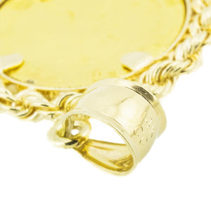 1987 Canadian Maple Leaf 1/10oz Coin Pendant Charm in .999 and 14K Yellow Gold