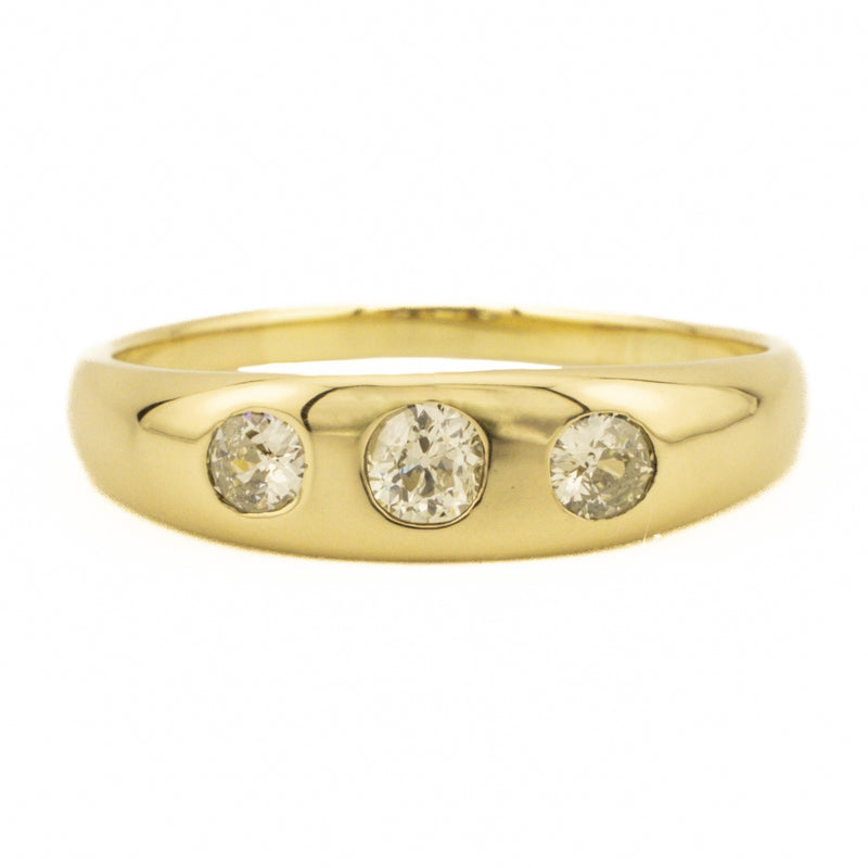 0.65ctw European Cut Diamond Band Ring in 14K Yellow Gold - Size 12.5