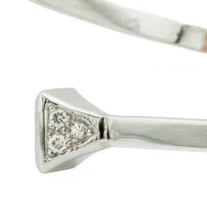 0.09ctw Diamond Accented 7" Fashion Nail Bracelet in 18K White Gold -19.1 Grams