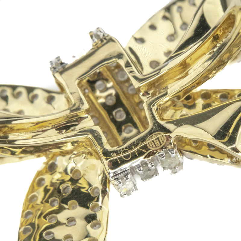 1.33ctw Multi Diamond Bow Ring in 10K Yellow Gold - Size 9.25