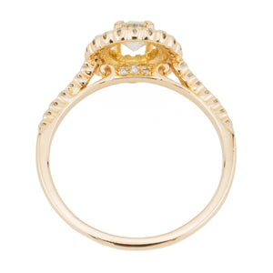 0.45ct Round Diamond with Double Halo Engagement Ring in 14K Rose Gold- Size 7.75