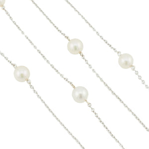 Mikimoto 6mm Round Pearl 48" Necklace in 18K White Gold - 16.6 grams
