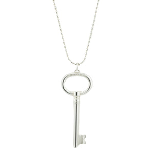 Tiffany & Co. Vintage Large Oval Key Pendant and 20" Chain in .925 Sterling Silver - 20.7grams