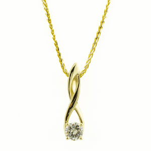 0.34ctw Round Diamond Solitaire Pendant in 14K Yellow Gold - Chain Not Included