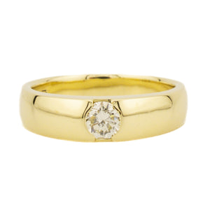 0.27ctw Round Diamond Solitaire Wedding Band Ring in 18K Yellow Gold - 5.75