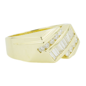 1.00ctw Gent's Diamond Cluster Ring in 14K Yellow Gold - Size 9.75