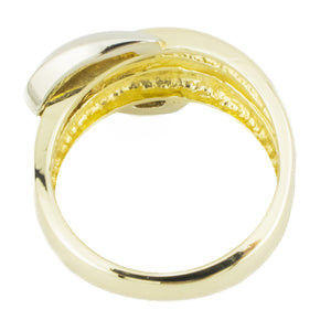 Fashion Gold Ring in 14K Two Tone Gold - Size 6.25