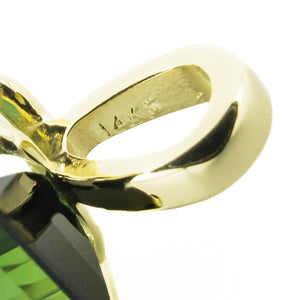 3.28ctw Emerald Cut Tourmaline Solitaire Gemstone Pendant in 14K Yellow Gold
