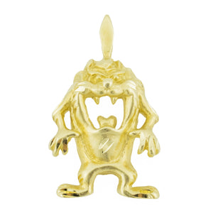 Tasmanian Devil Charm Pendant in 14K Yellow Gold - 2 Grams