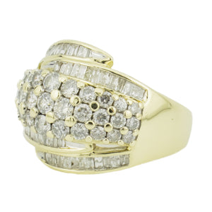 3.00ctw Diamond Cluster Lady's Ring in 10K Yellow Gold - Size 7