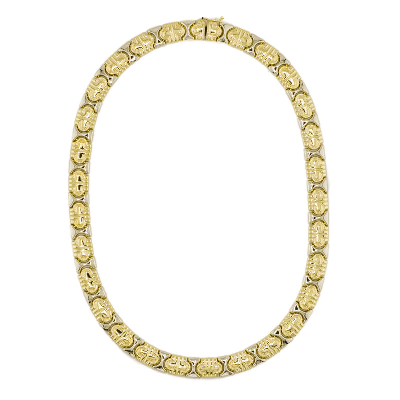 9mm Wide Fashion 16" Necklace in 18K Two-Tone Gold