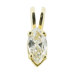 0.33ctw Marquise Diamond Solitaire Pendant in 14K Yellow Gold - Chain Not Included