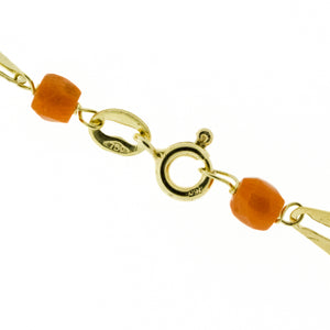 Ladies Fashion Coral 15" Necklace in 18K Yellow Gold