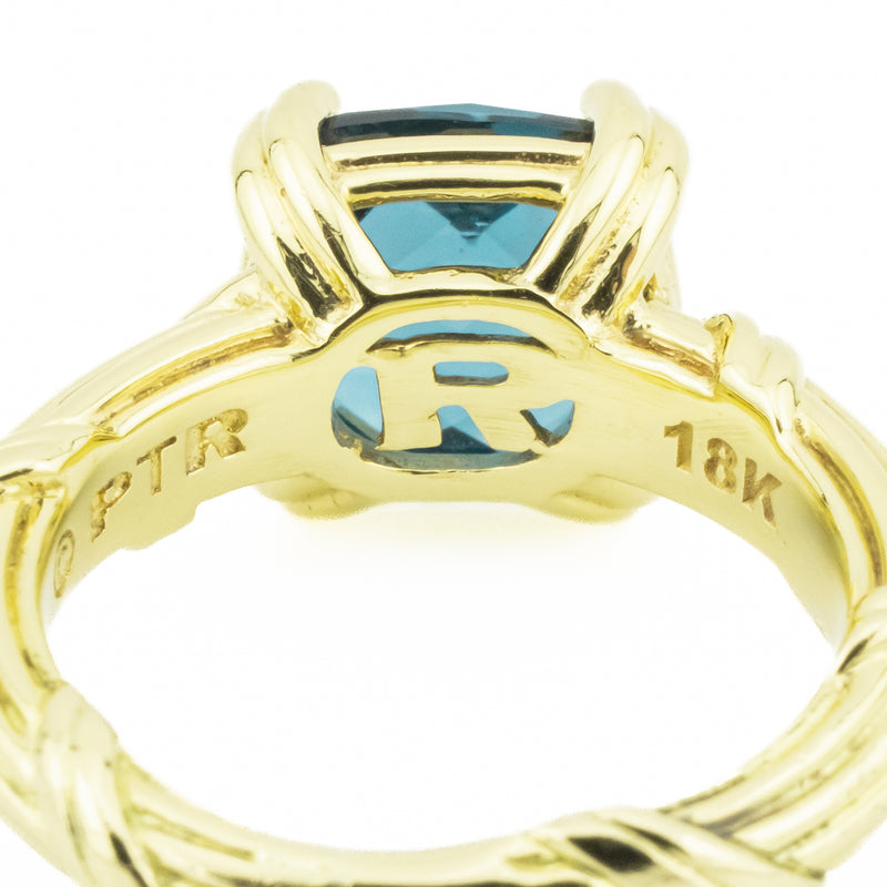 Peter Thomas Roth 4.65ctw Cushion Topaz Solitaire Gemstone Ring in 18K Yellow Gold - Size 6.25