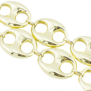 19mm Wide Hollow Gucci Link 24" Chain Necklace in 10K Yellow Gold - 43.8 Grams