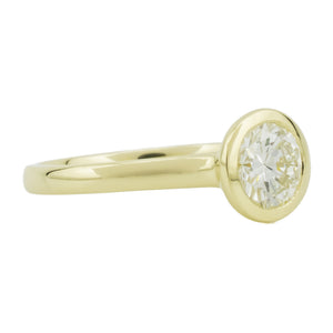 GIA 1.13ct Round Diamond H/VS1 Solitaire Engagement Ring in 14K Yellow Gold - Size 6.75