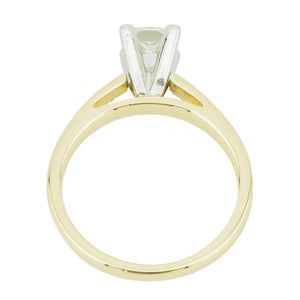 Leo 0.98ctw Princess I/SI1 Diamond Engagement Ring in 14K Yellow Gold & Platinum - Size 7