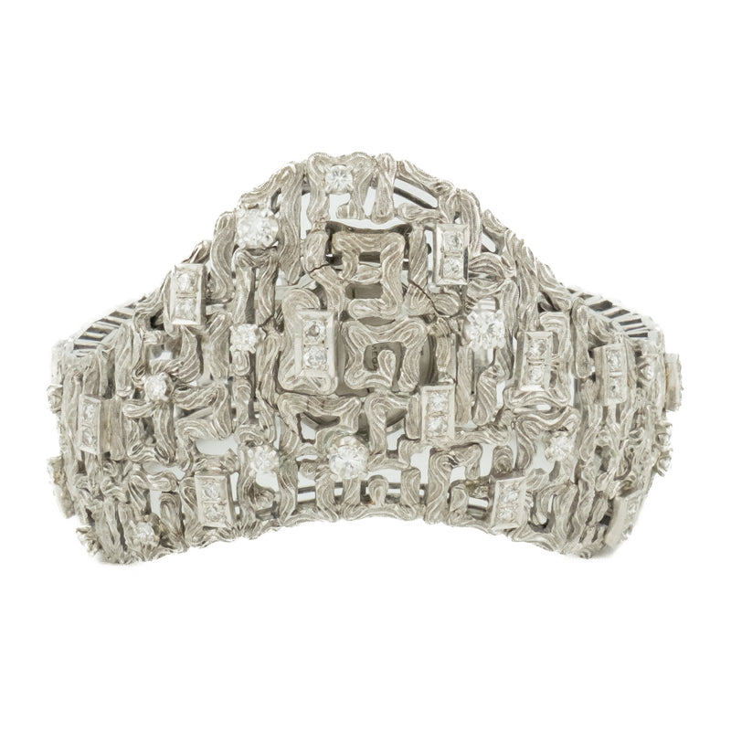 Vintage Omega Genève Diamond Accented Ladies Watch in 14K White Gold