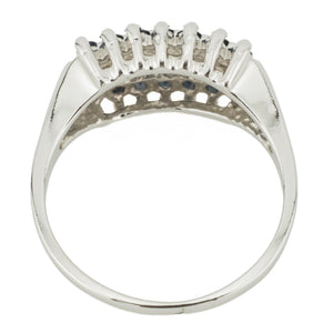 Sapphire and Diamond Accented Ring in 14K White Gold - Size 6