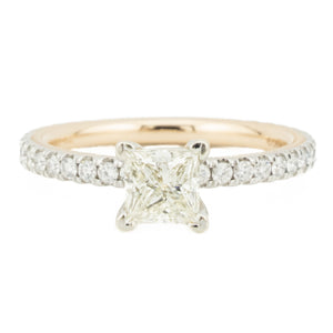 Verragio 0.70ct VS1/L Princess Diamond and Accents Engagement Ring in 14K Two-Tone Gold