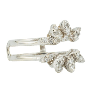 0.42ctw Diamond Accented Ring Guard Enhancer in 14K White Gold - Size 6.25