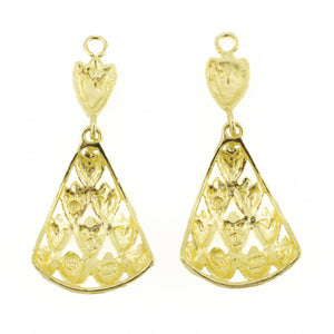 Gold Drop Earring Jackets in 14K Two-Tone Gold - 2.8 Grams