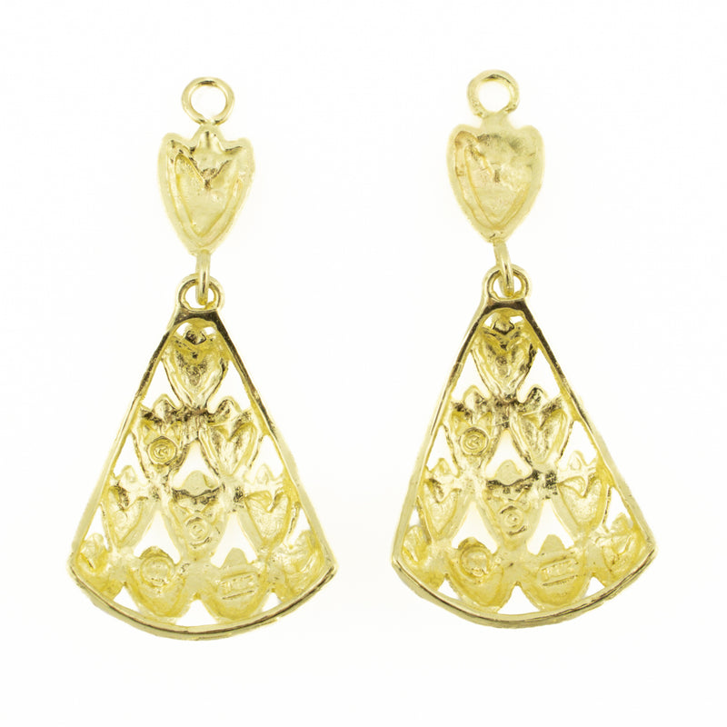 Gold Drop Earring Jackets in 14K Two-Tone Gold - 2.8 Grams