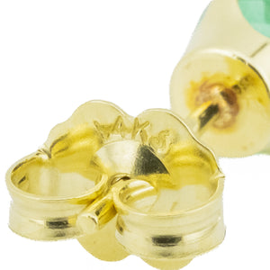 0.75ctw Round Emerald Solitaire Gemstone Stud Earrings in 14K Yellow Gold