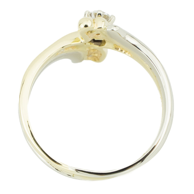 0.53ctw Round Brilliant Diamond Accented Fashion Ring in 14K Two-Tone Gold - Size 9.5