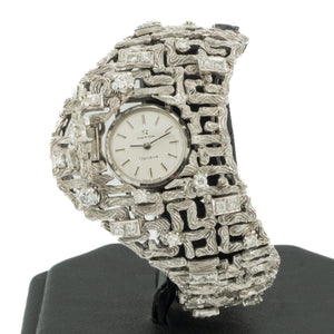 Vintage Omega Genève Diamond Accented Ladies Watch in 14K White Gold