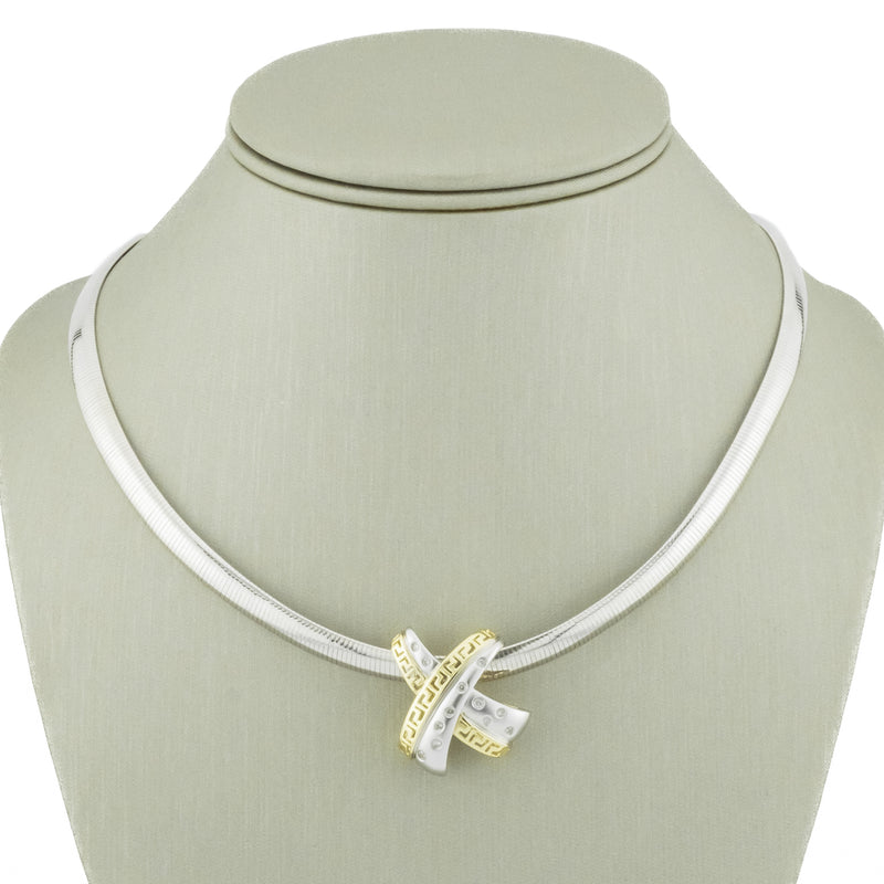 0.25ctw Diamond Slide Pendant in 14K Two Tone Gold - 5.4 Grams