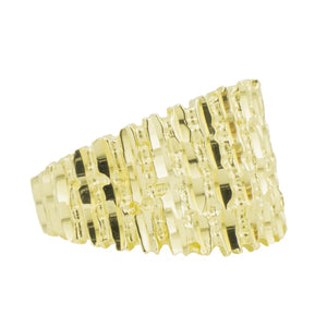 Gold Fancy Textured Ring in 14K Yellow Gold - Size 6.5