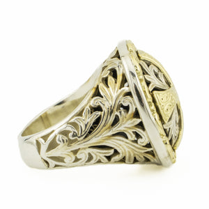 Konstantino Classics Daphne Cross Ring in 18K Yellow Gold and Sterling Silver - Size 6