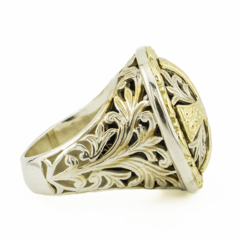 Konstantino Classics Daphne Cross Ring in 18K Yellow Gold and Sterling Silver - Size 6