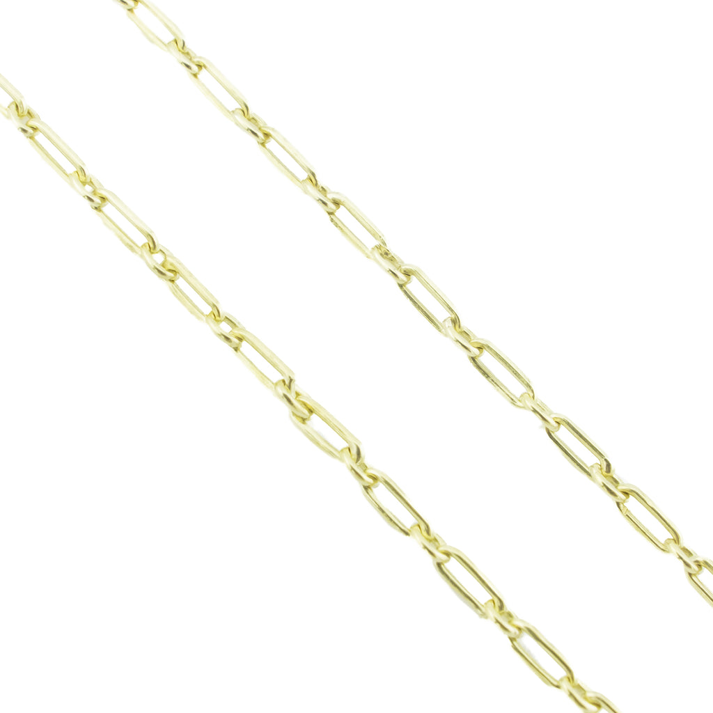 1.6mm Wide Paperclip Chain Necklace 36" in 14K Yellow Gold - 7.2 Grams