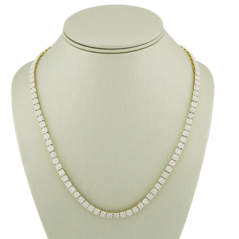 5.85ctw Diamond Tennis 19" Necklace in 10K Yellow Gold - 25.3 Grams