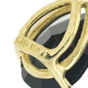 Onyx Dangle Earrings in 10K Yellow Gold