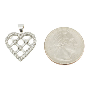 1.00ctw Diamond Accented Heart Pendant in 14K White Gold - Chain Not Included
