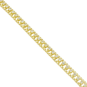 1.00ctw Diamond Accented 7" Fancy Tennis Bracelet in 14K Yellow Gold - 5.9 Grams