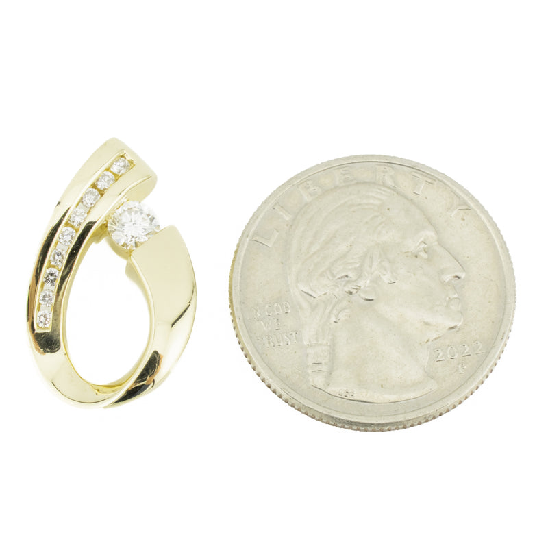 0.50ctw Round Brilliant Diamond Accented Pendant in 14K Yellow Gold