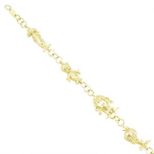 Loney Tunes Charm 8.5" Bracelet in 14K Yellow Gold - 12.4 grams