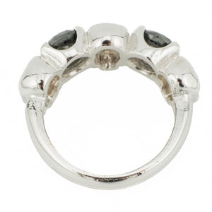 2.00ctw Round Black Diamond Accented Ring in 18K White Gold - Size 7