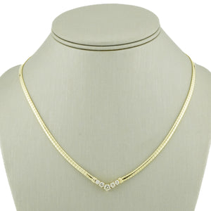 0.67ctw Round Brilliant Diamond Accented Omega 17" Chain Necklace 14K Yellow Gold