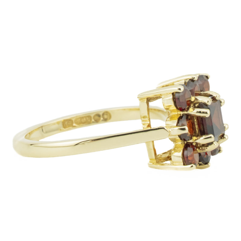 0.30ctw Square Garnet & Accented Gemstone Ring in 14K Yellow Gold - Size 5.5