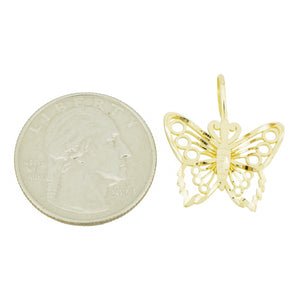 Gold Butterfly Pendant in 14K Yellow Gold - 1.4 Grams