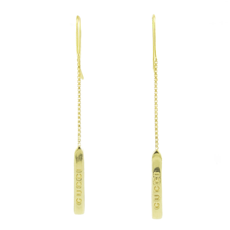 Gucci Link to Love Chain Bar Drop Earrings in 18K Yellow Gold - 3.2 Grams